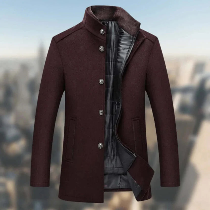 Men's Structured High-Collar Button-Front Winter Jacket 3