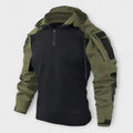 Men's Tactical Half-Zip Hooded Sweatshirt with Sleeve Pockets 0