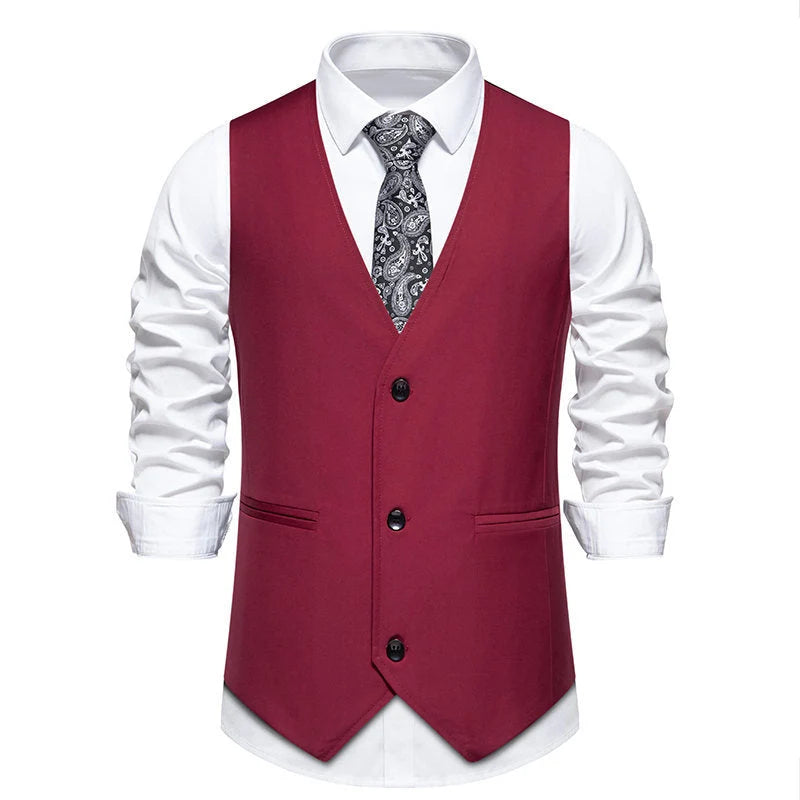Men's Tailored Waistcoat with Button Closure for Formal Occasions 7