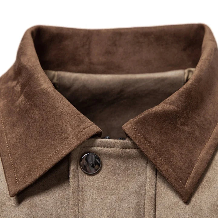 Men's Zip-Up Casual Jacket with Suede-Style Finish 2