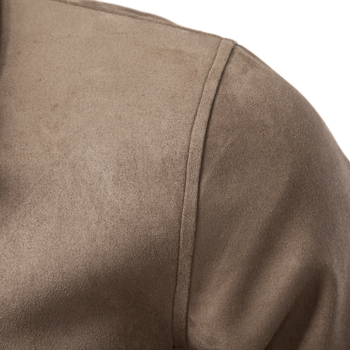 Men's Zip-Up Casual Jacket with Suede-Style Finish 3