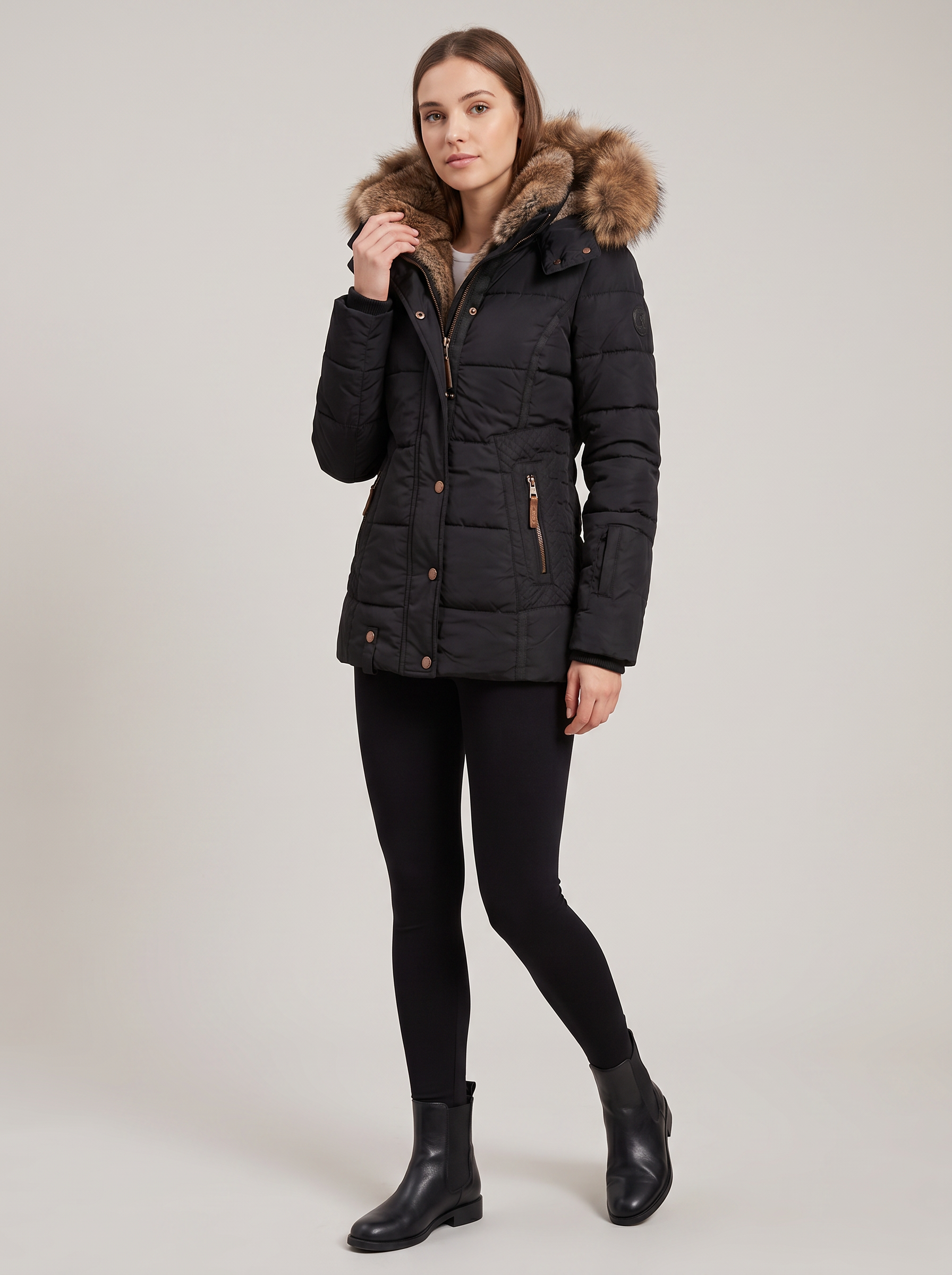 Mila | Women's Quilted Collar Hooded Winter Jacket