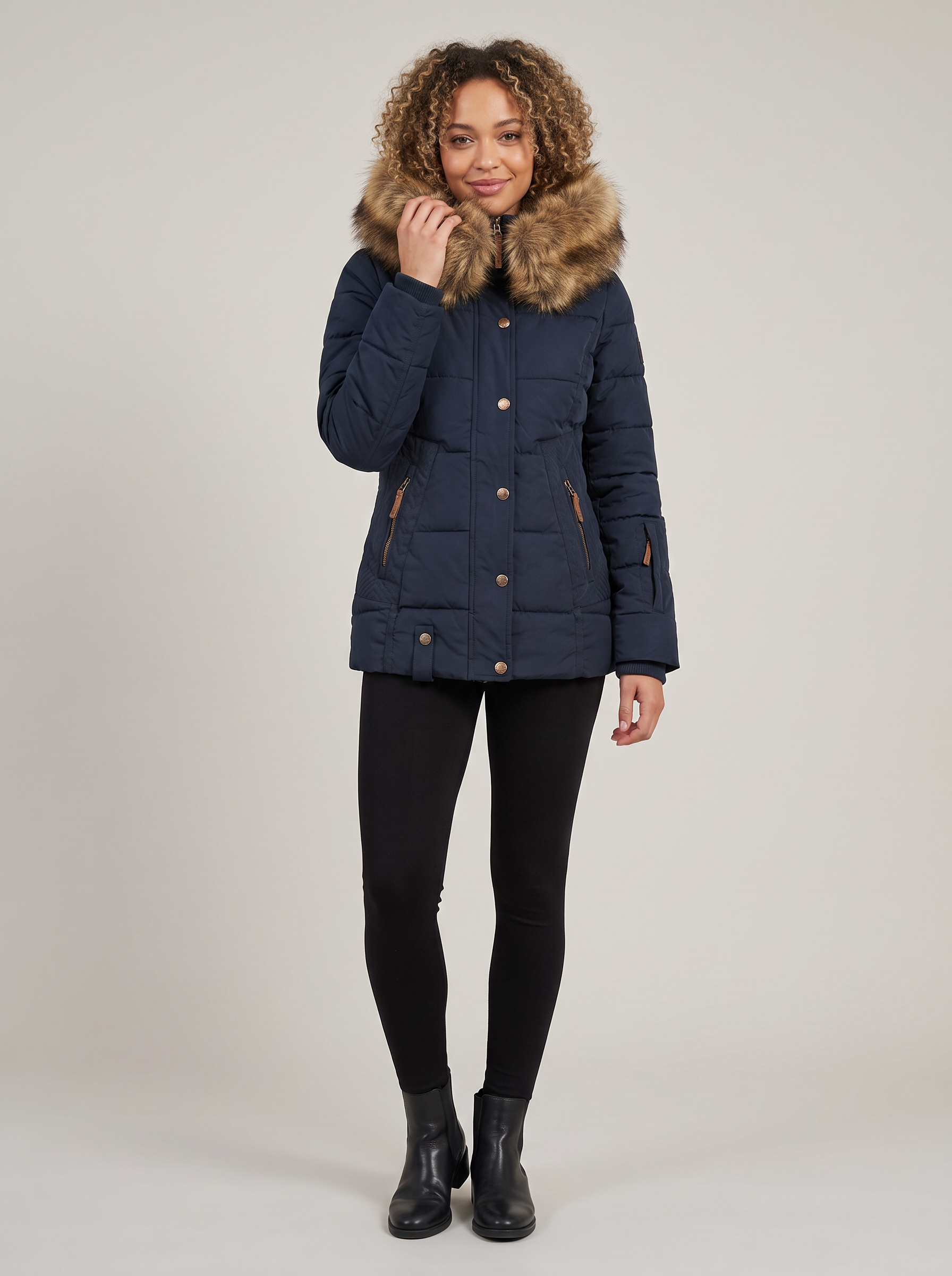 Mila | Women's Quilted Collar Hooded Winter Jacket
