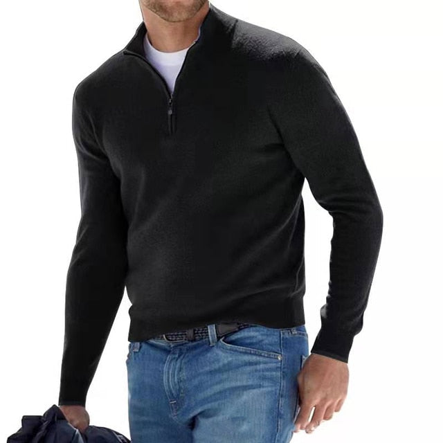 Men’s Pullover – Quarter-Zip Sweater, Warm & Stylish