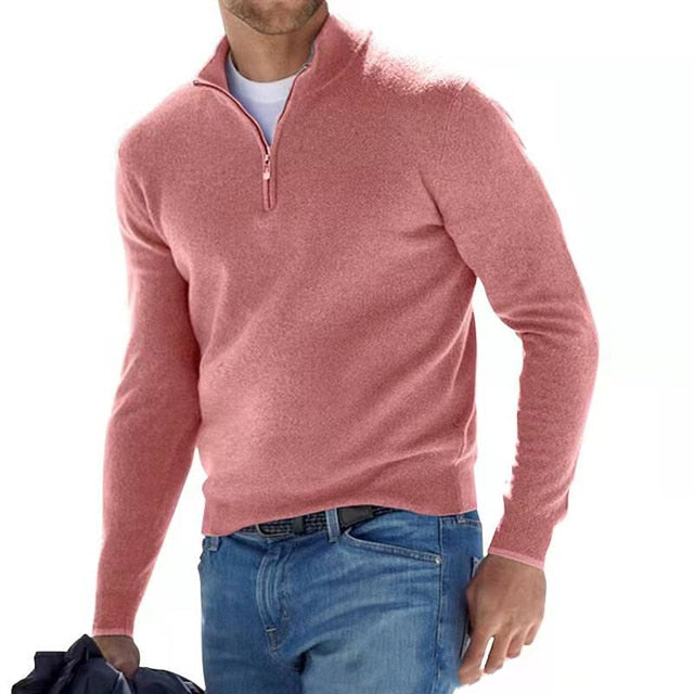Men’s Pullover – Quarter-Zip Sweater, Warm & Stylish
