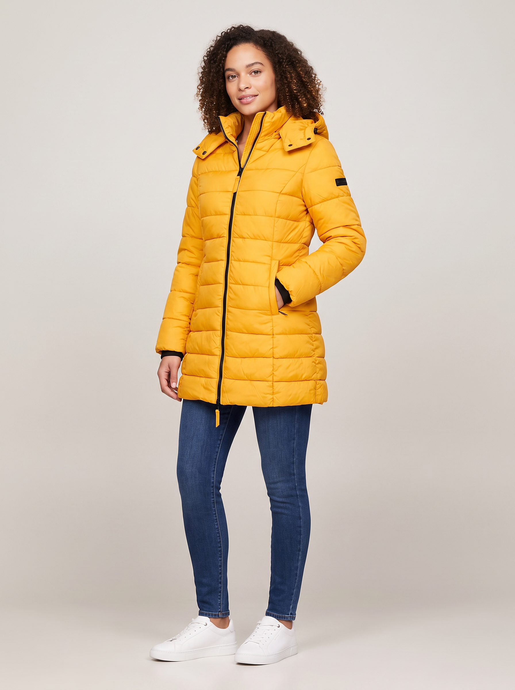 Noor | Women's Quilted Hooded Zip-Up Long Winter Coat