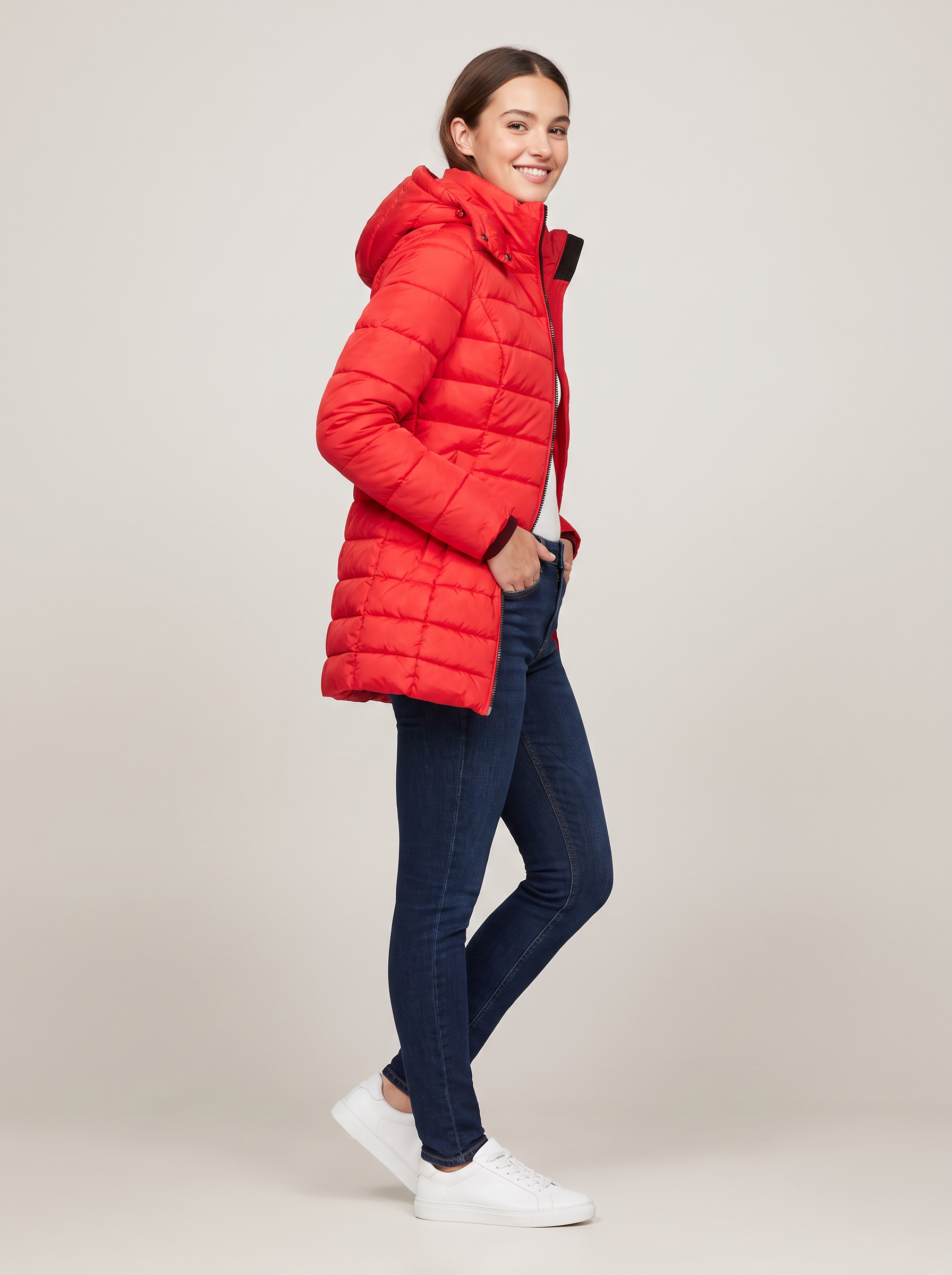 Noor | Women's Quilted Hooded Zip-Up Long Winter Coat