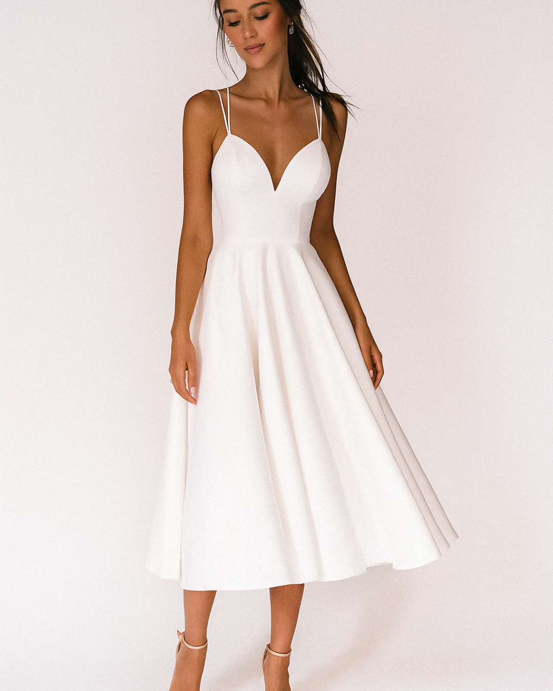 Noor | Women’s Strappy Midi Dress for Wedding Guests