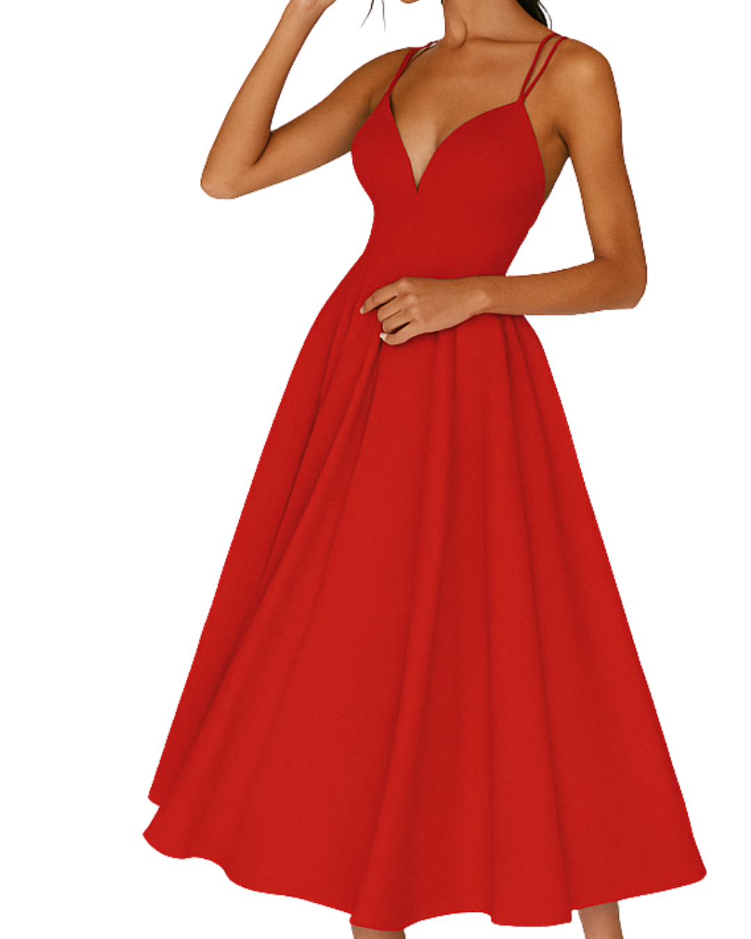 Noor | Women’s Strappy Midi Dress for Wedding Guests