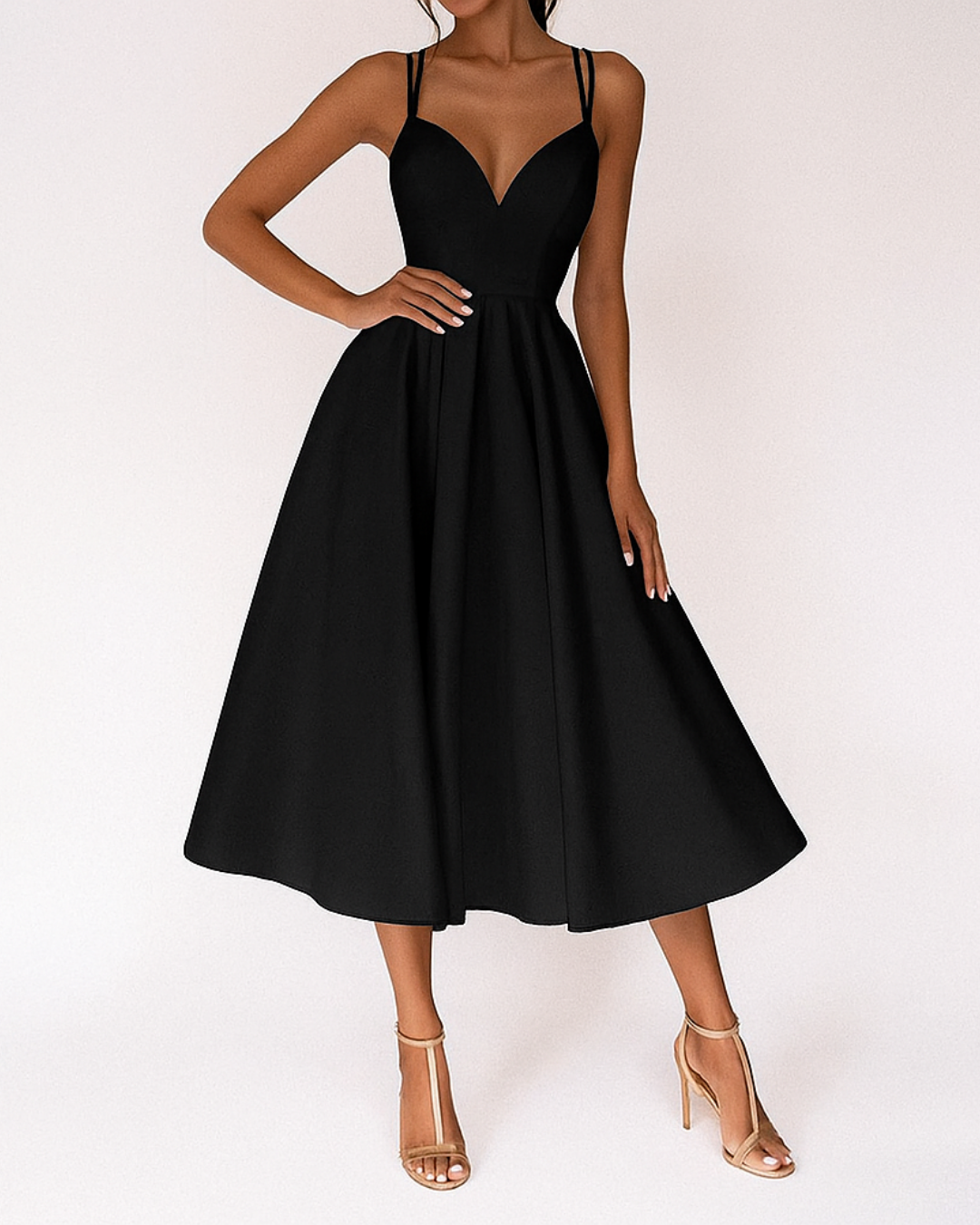 Noor | Women’s Strappy Midi Dress for Wedding Guests