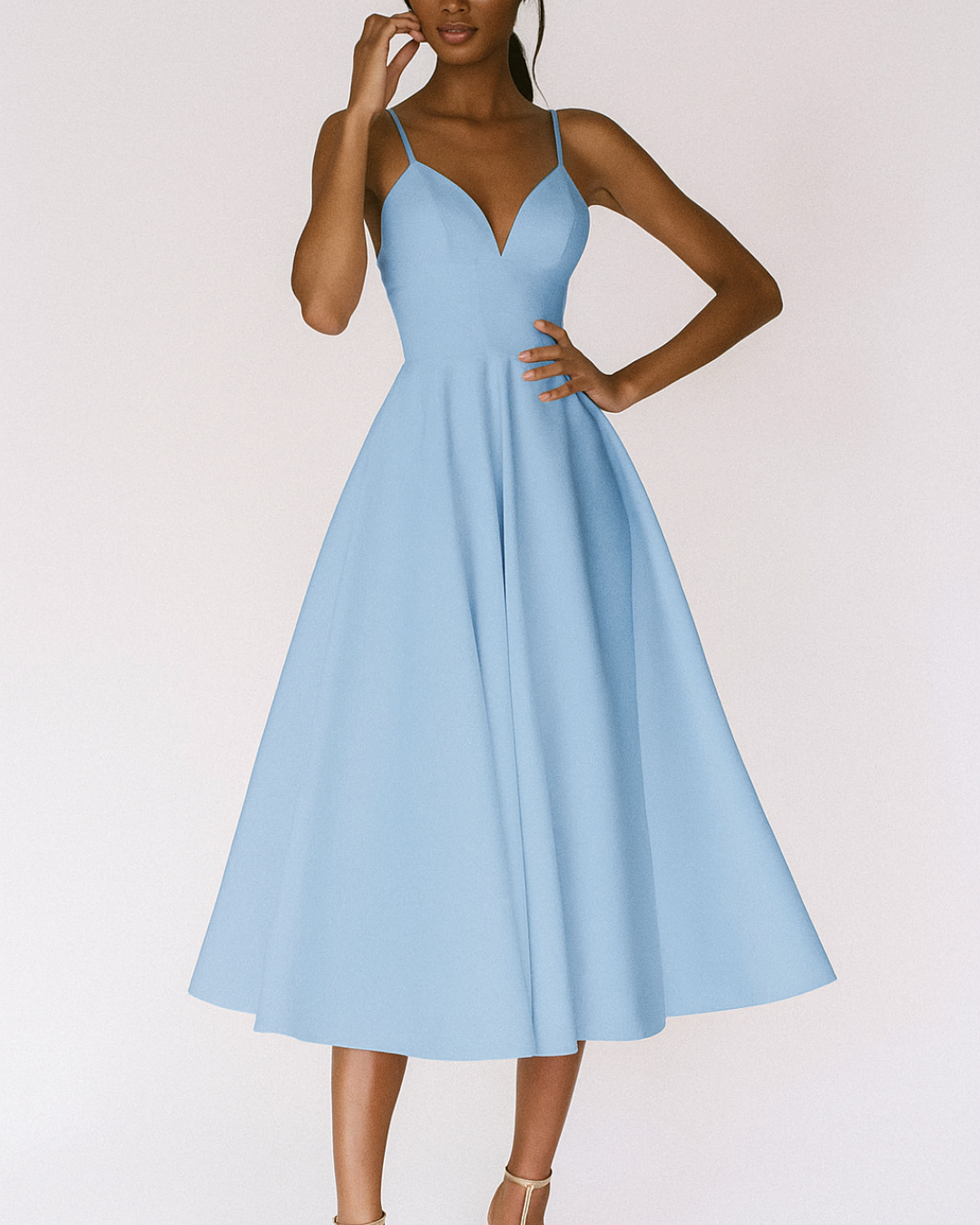 Noor | Women’s Strappy Midi Dress for Wedding Guests