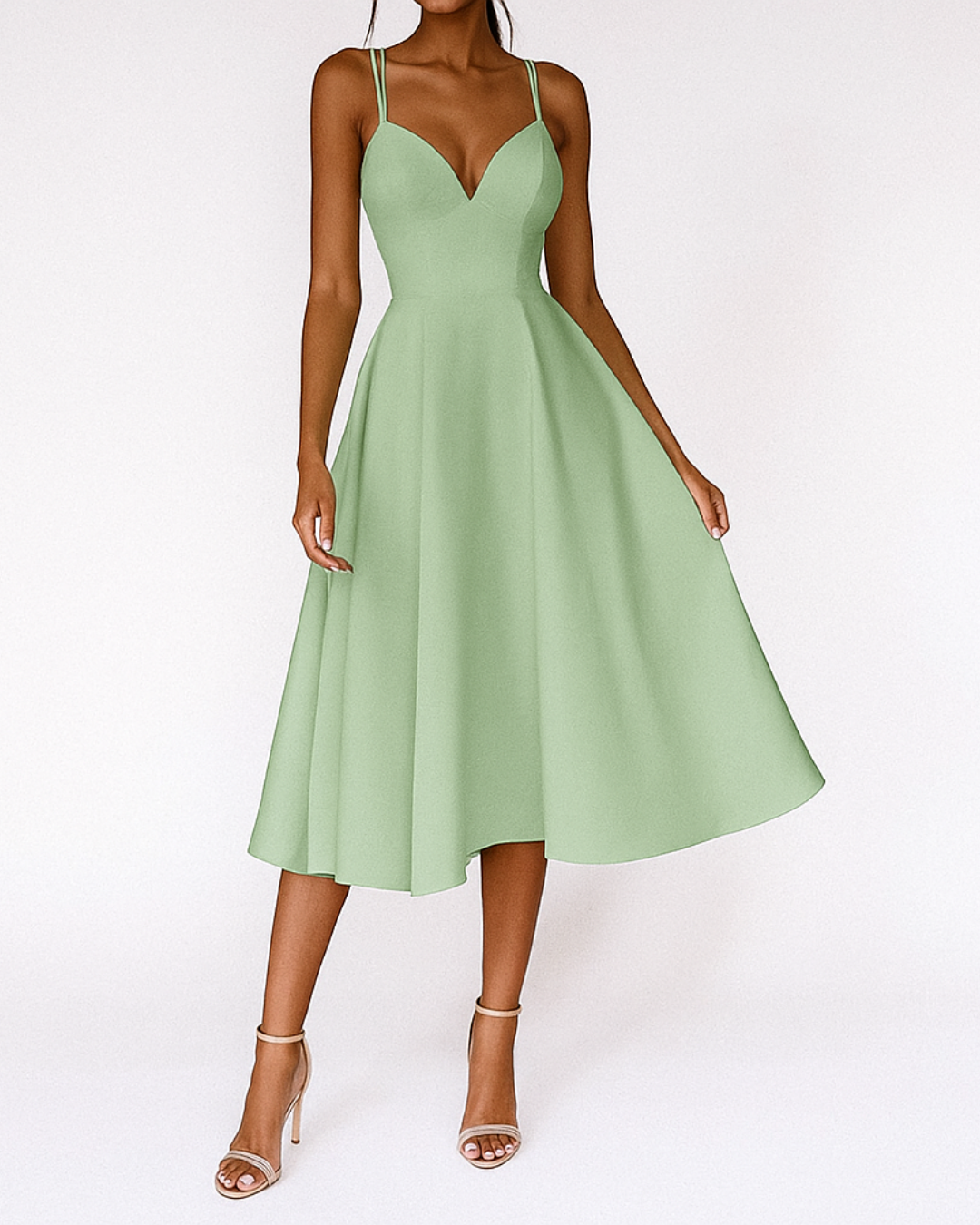 Noor | Women’s Strappy Midi Dress for Wedding Guests