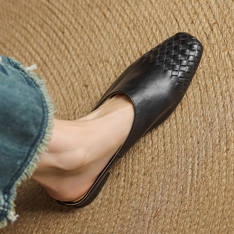 Women's Mules Genuine Leather Slip-On Casual Footwear