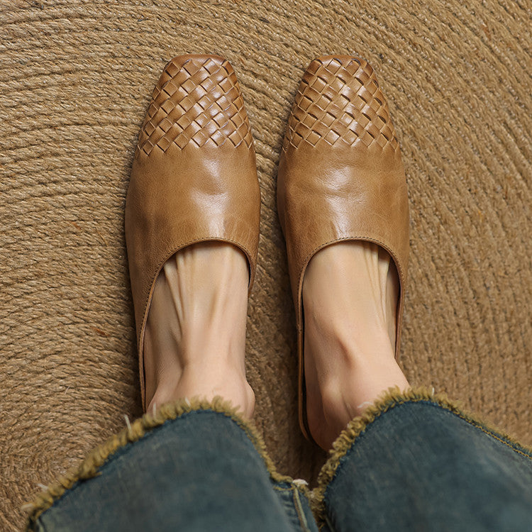 Women's Mules Genuine Leather Slip-On Casual Footwear