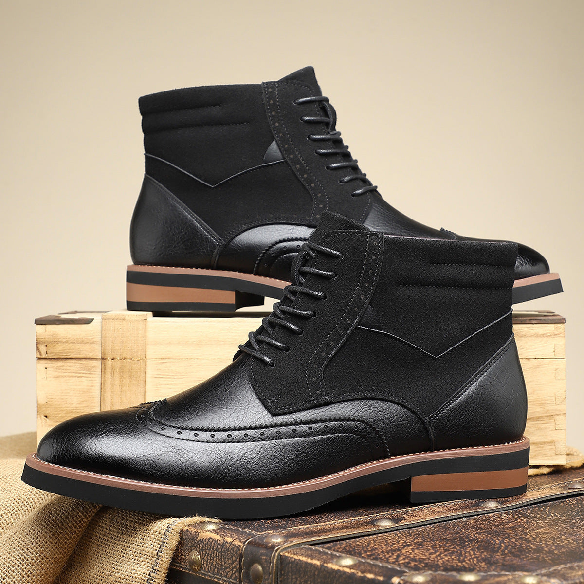 Suede Brogue Boots