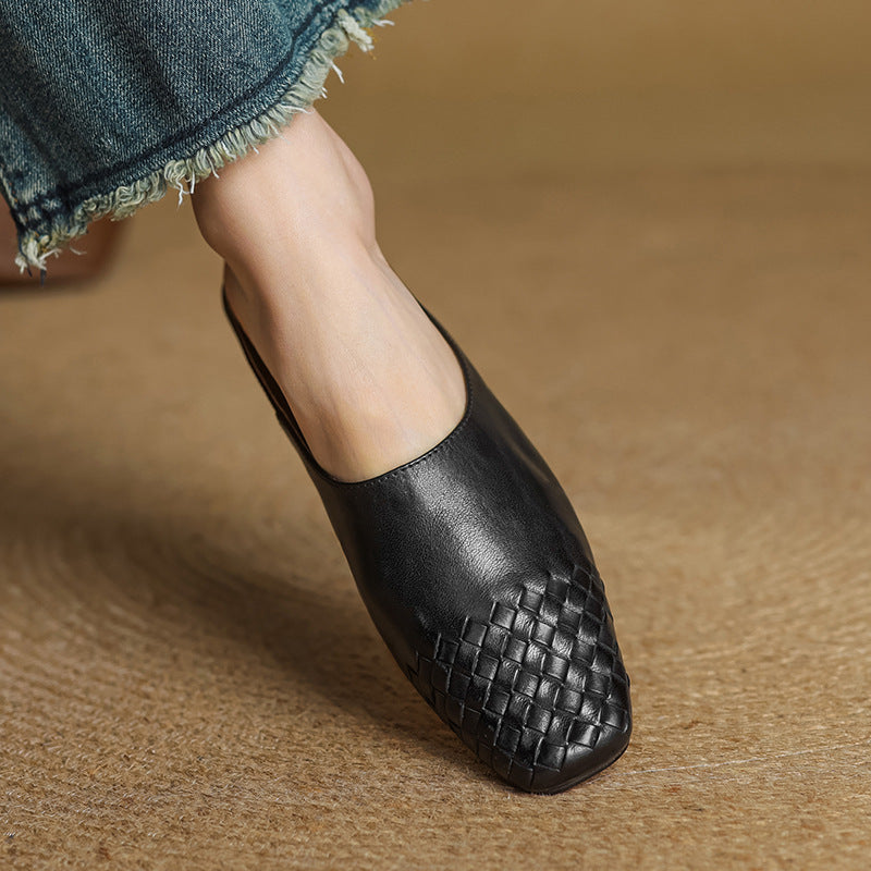 Women's Mules Genuine Leather Slip-On Casual Footwear