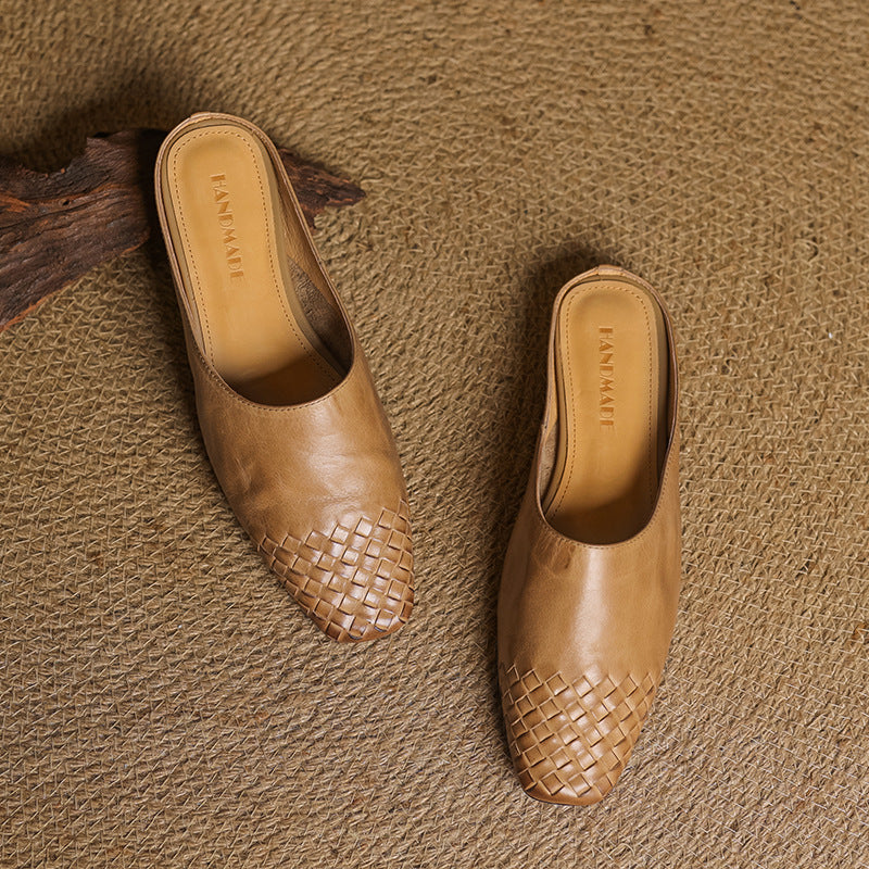 Women's Mules Genuine Leather Slip-On Casual Footwear