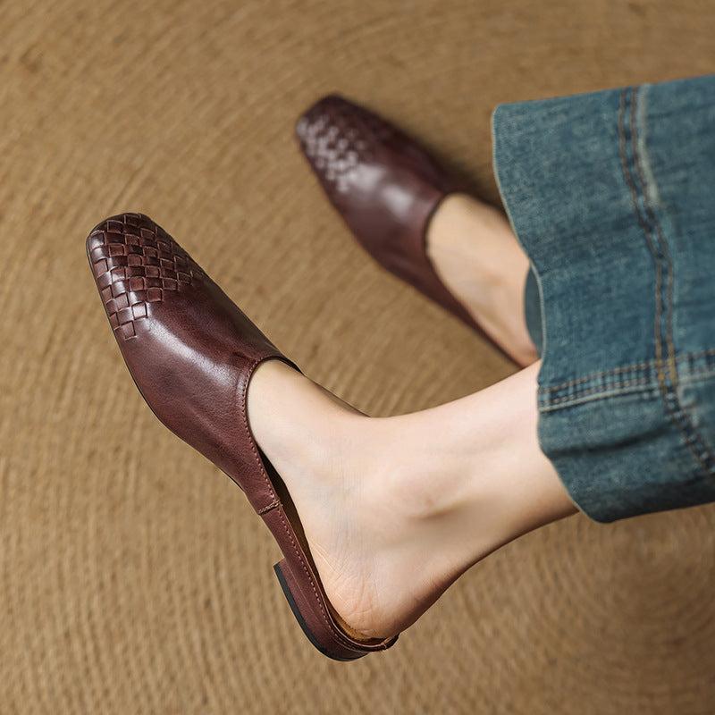 Women's Mules Genuine Leather Slip-On Casual Footwear