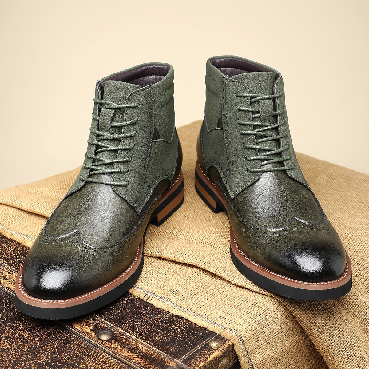 Suede Brogue Boots