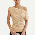 Helisette Stylish One-Shoulder Top