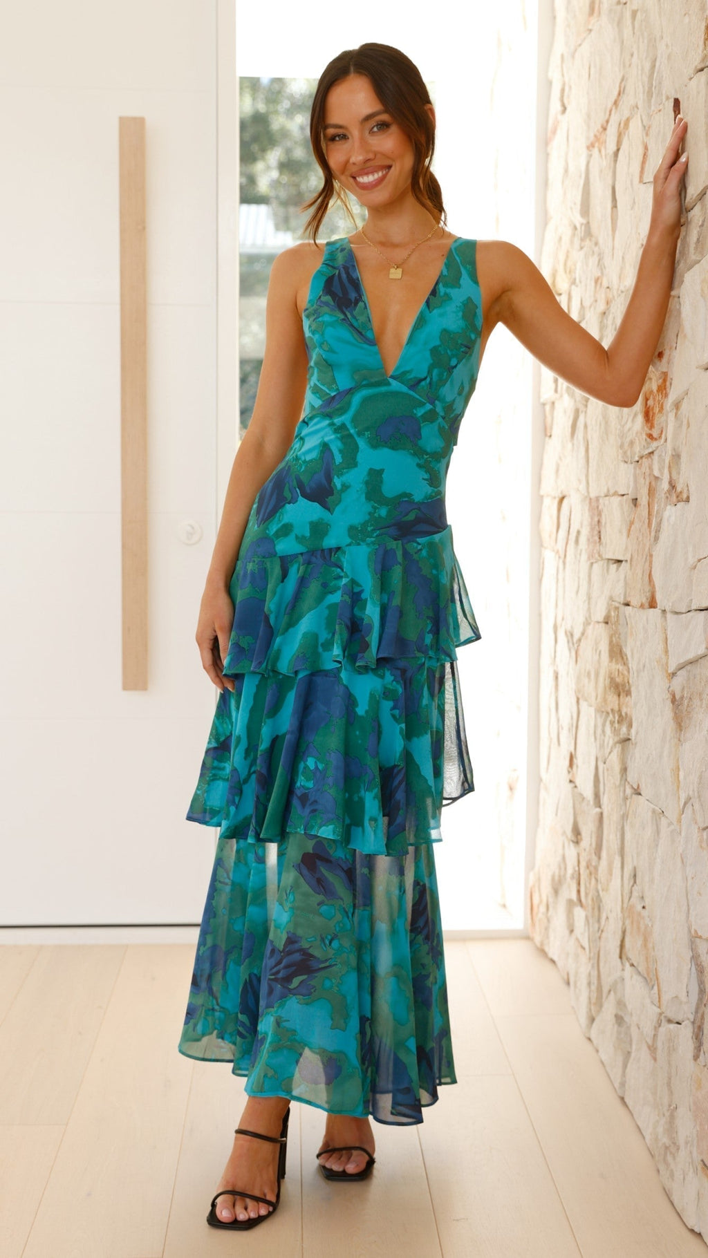 Othella | Elegant Women’s V-Neck Chiffon Maxi Dress