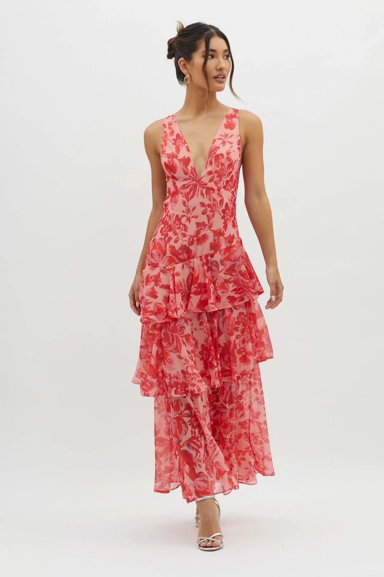 Othella | Elegant Women’s V-Neck Chiffon Maxi Dress