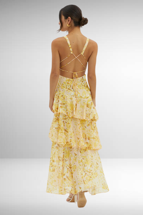 Othella | Elegant Women’s V-Neck Chiffon Maxi Dress