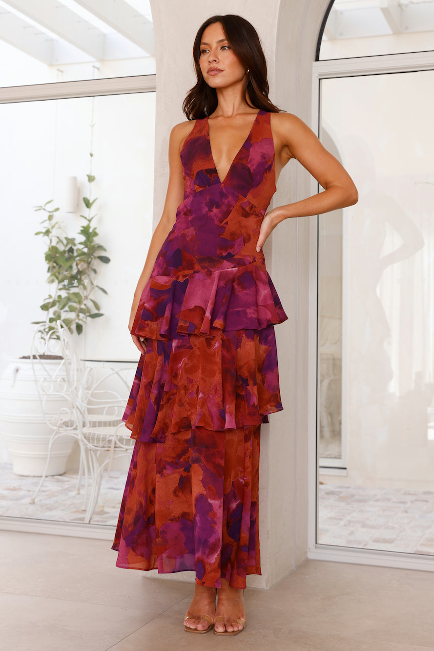 Othella | Elegant Women’s V-Neck Chiffon Maxi Dress
