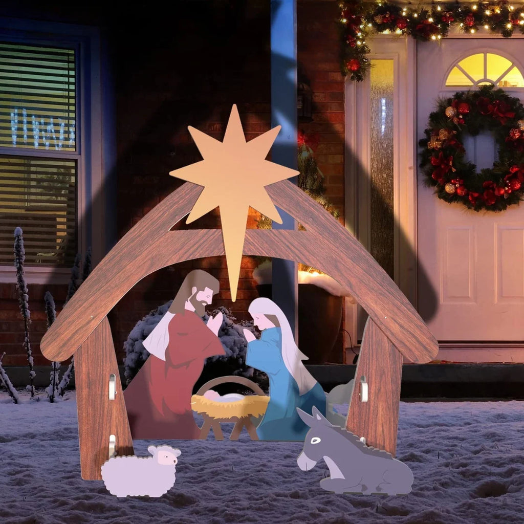 Outdoor Illuminated Nativity Scene - Weather-Resistant Holiday Display 3