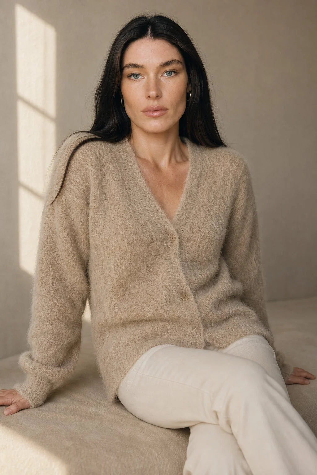 Oversized Faux Cashmere Cardigan Sweater for Women - Medium Stretch 10