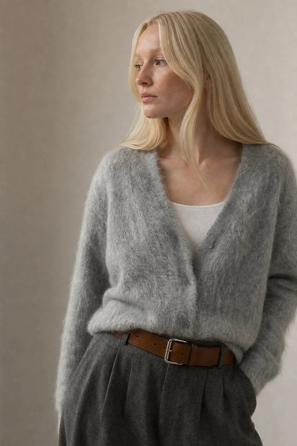 Oversized Faux Cashmere Cardigan Sweater for Women - Medium Stretch 13