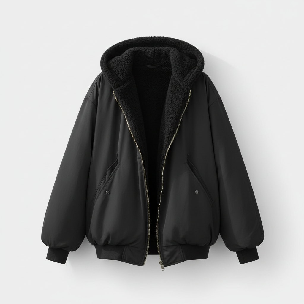 Oversized Insulated Black Puffer Jacket for Women's Winter Coats 7