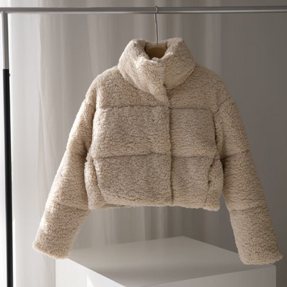 Oversized Teddy Texture Winter Coat for Women with Long Sleeves 0