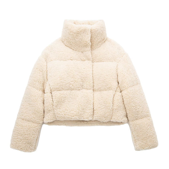 Oversized Teddy Texture Winter Coat for Women with Long Sleeves 1