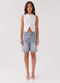 Nolani Ribbed Tank Top – Sleeveless Top with Button Closure