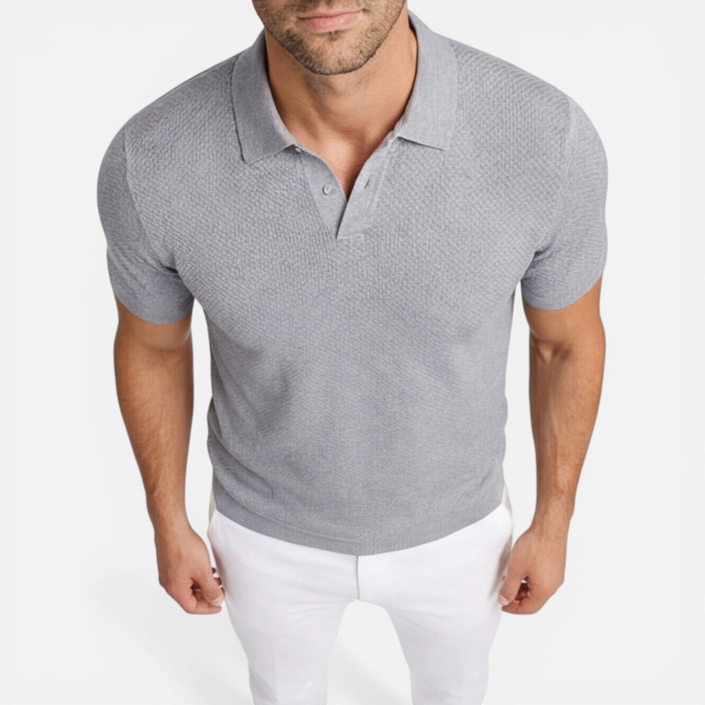 Men's Polo Shirt Slim Fit Lightweight Breathable Knit Casual Wear