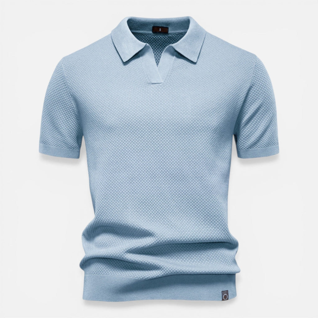 Men's Polo Shirt Slim Fit Lightweight Breathable Knit Casual Wear