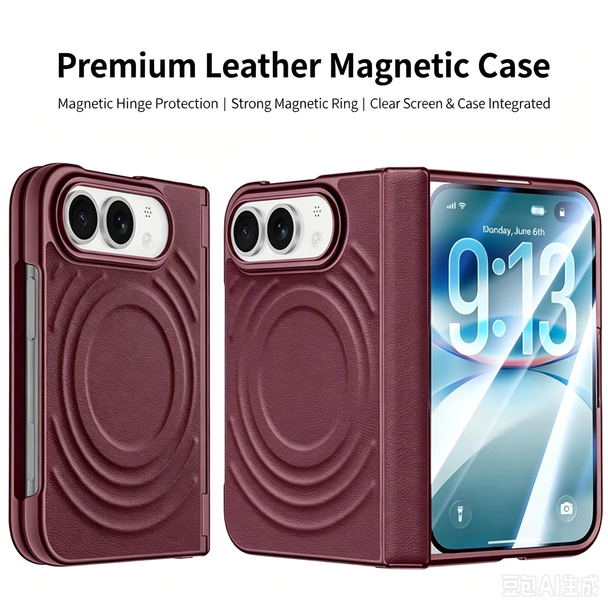 Protective Water Ripple Case for Foldable Screen Phones with Wireless Charging 13