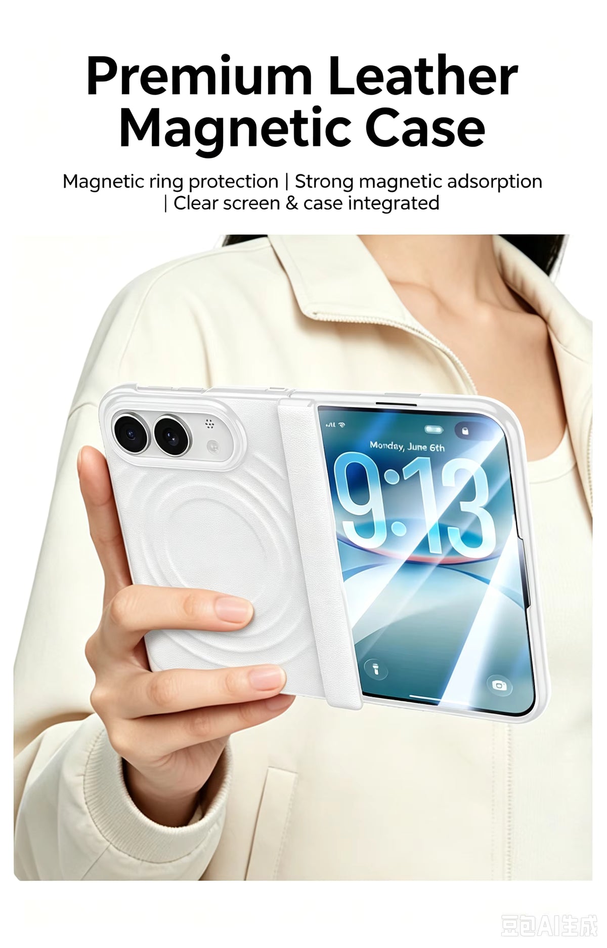 Protective Water Ripple Case for Foldable Screen Phones with Wireless Charging 2