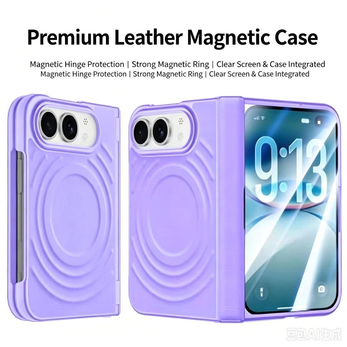 Protective Water Ripple Case for Foldable Screen Phones with Wireless Charging 8