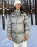 Quilted High Collar Winter Coat for Women with Elastic Cuffs 0