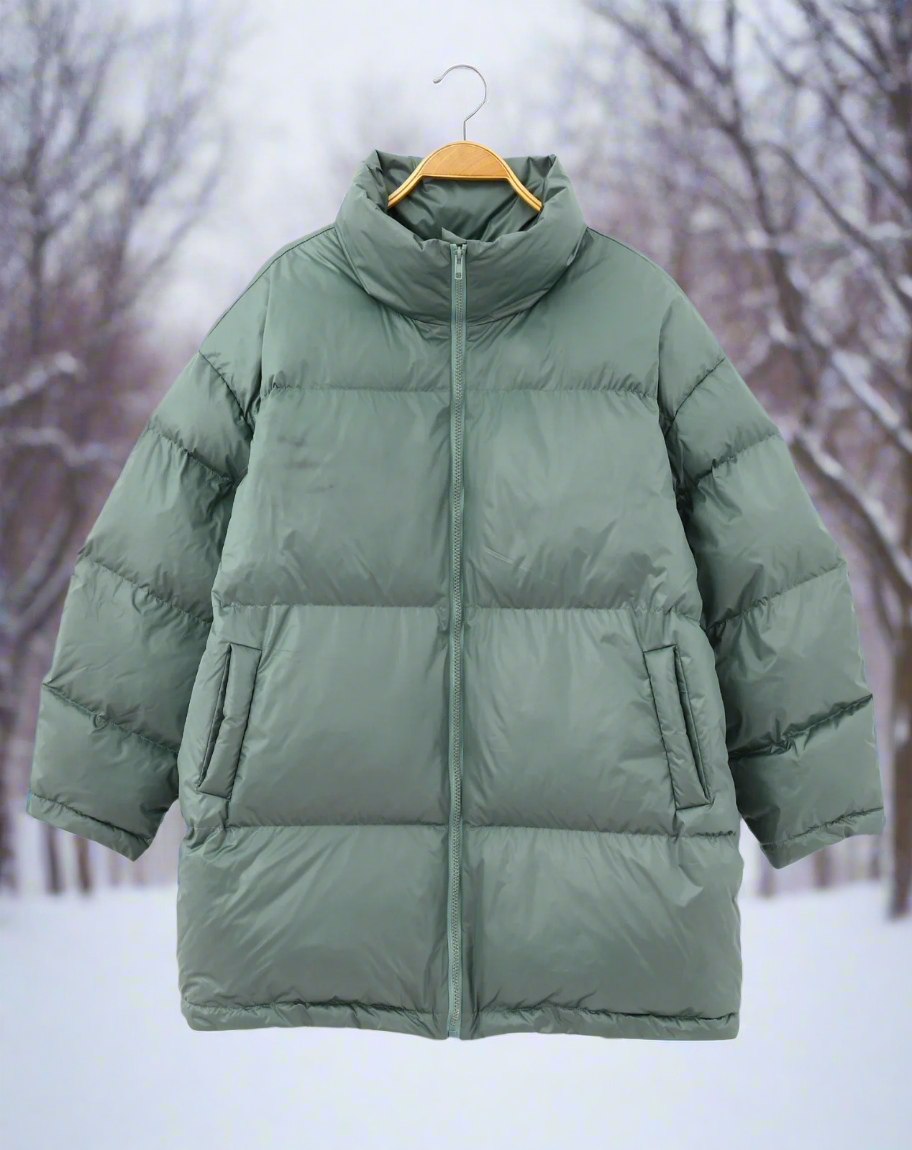 Quilted High Collar Winter Coat for Women with Elastic Cuffs 3