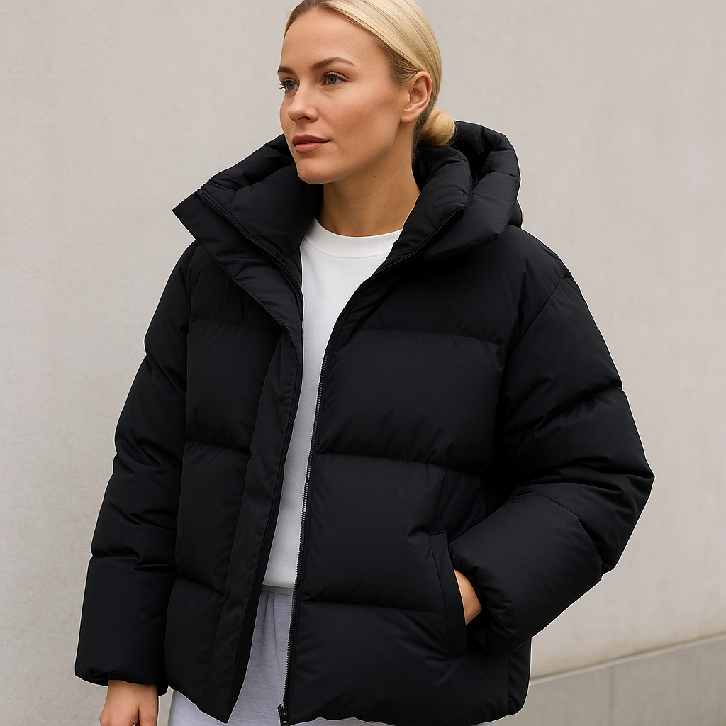 Quilted Hooded Loose Fit Winter Coat for Women - Insulated Design 2