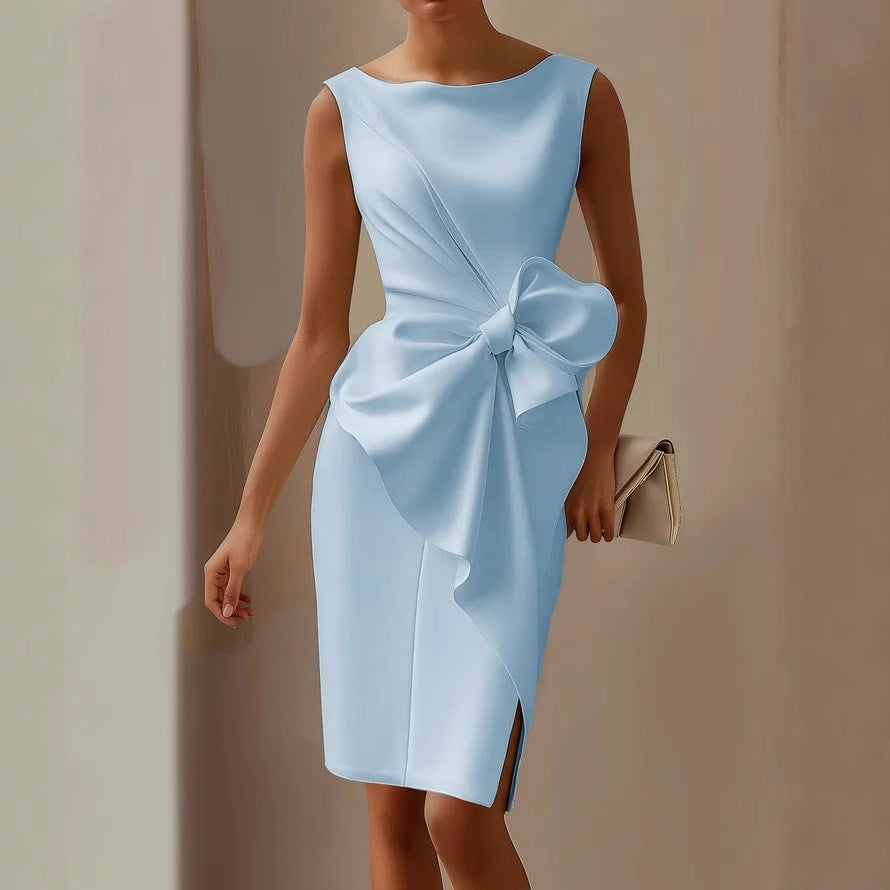 Women's Bow Detail Dress | Short Sleeve | Knee Length | Casual