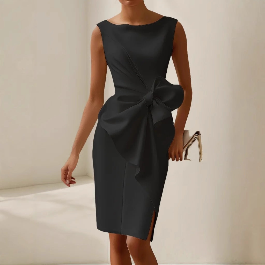 Women's Bow Detail Dress | Short Sleeve | Knee Length | Casual