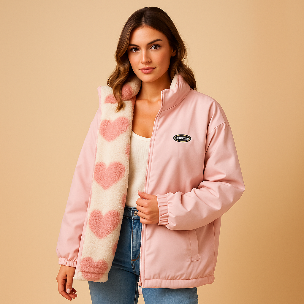 Reversible Relaxed Fit Winter Coat with Front Closure for Women 2