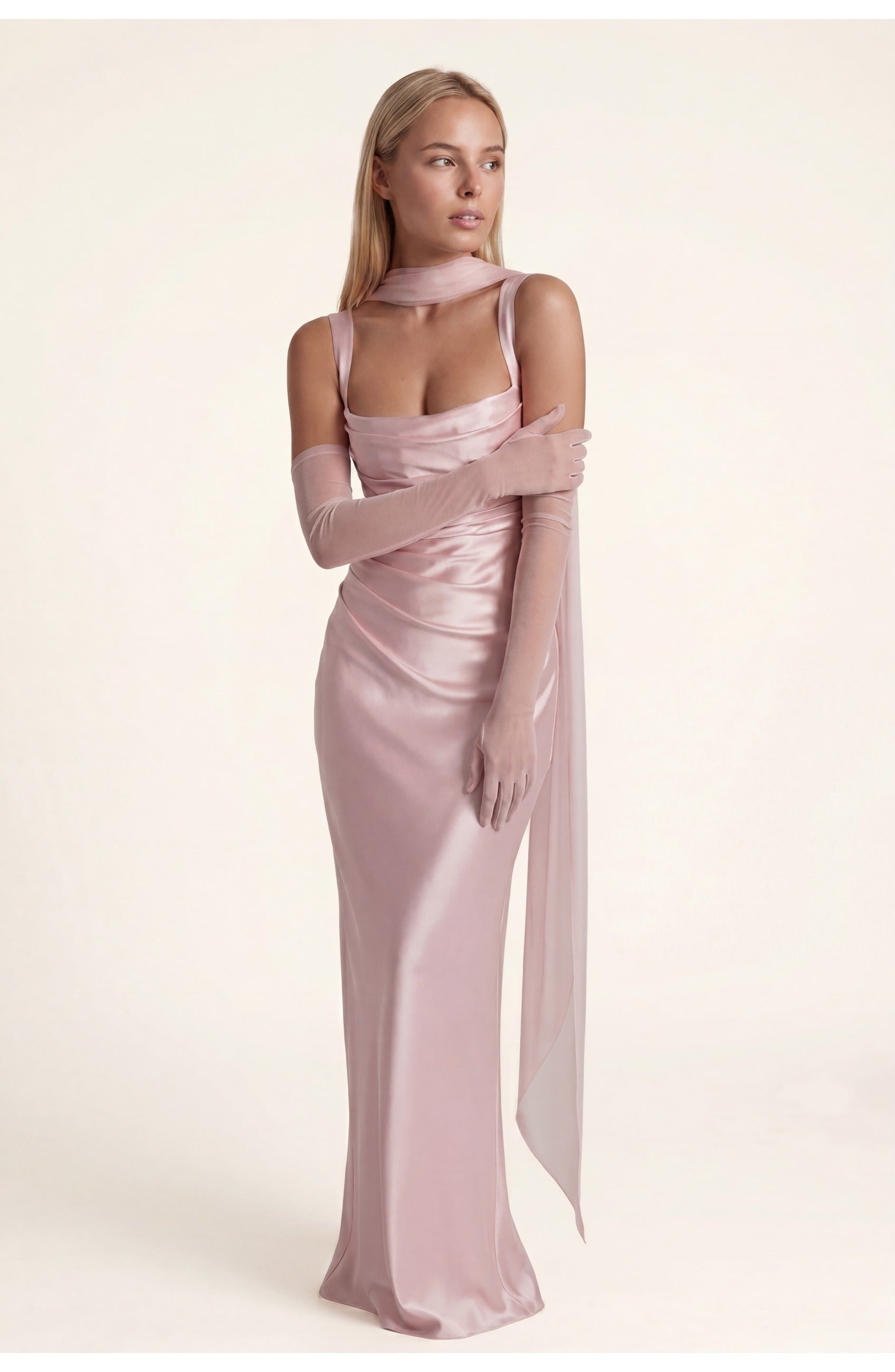 Mathilde Women’s Maxi Dress | Elegant Fit | Soft Pink