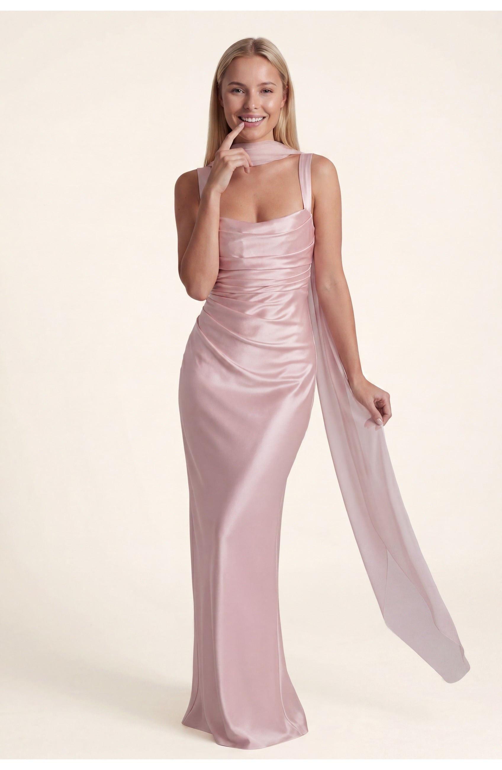 Mathilde Women’s Maxi Dress | Elegant Fit | Soft Pink