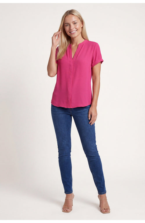Adèle Women’s Top | V-Neck | Pleated Detail