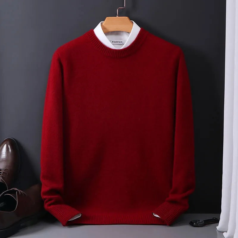 Men’s Cashmere-Look Sweater with Stand Collar – Luxury & Comfort